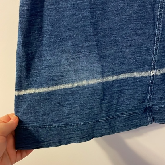 J. Jill Pure Jill Indigo Mini Shift Dress Denim Look Asymmetrical Back size S - Picture 5 of 16